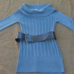 XL Candies Grey Sweater Dress with Belt